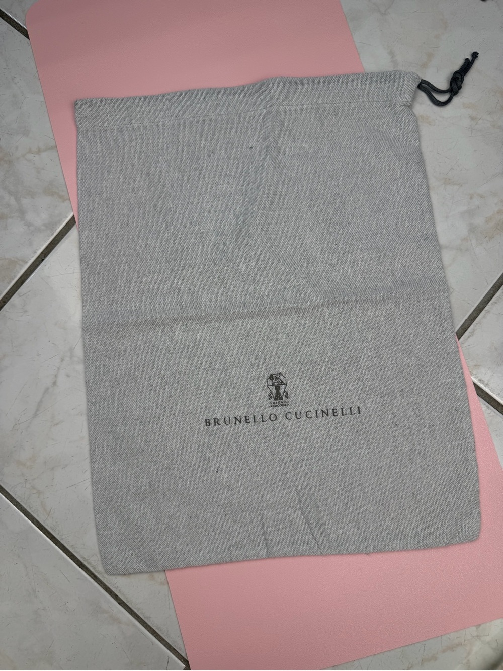 Brunello Cucinelli Light Gray Drawstring Dust Pouch